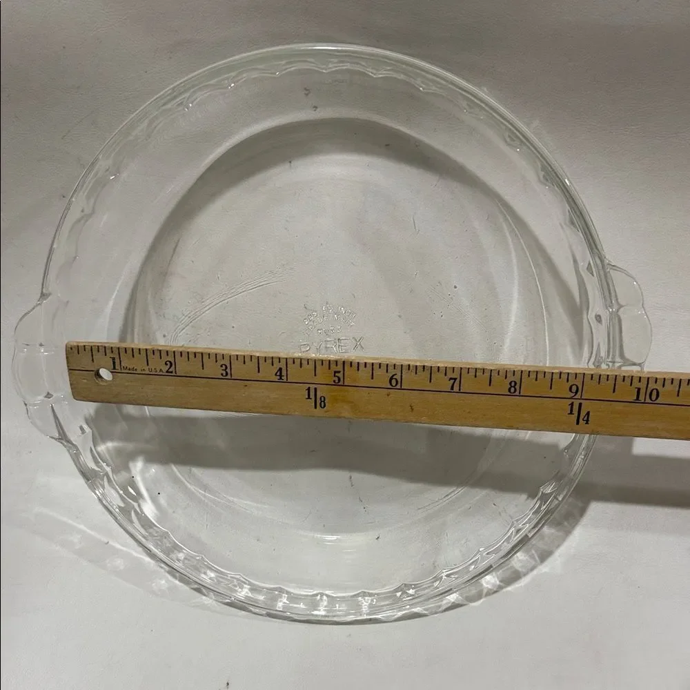 PYREX USA 229 Clear Glass Baking Dish 9 1/2 In 24 Cm 10 Ovenware Handles Fluted